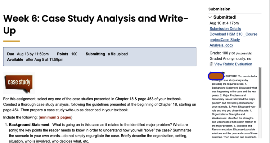 HSM310AssignmentsWeek 6: Case Study Analysis and Write-Up