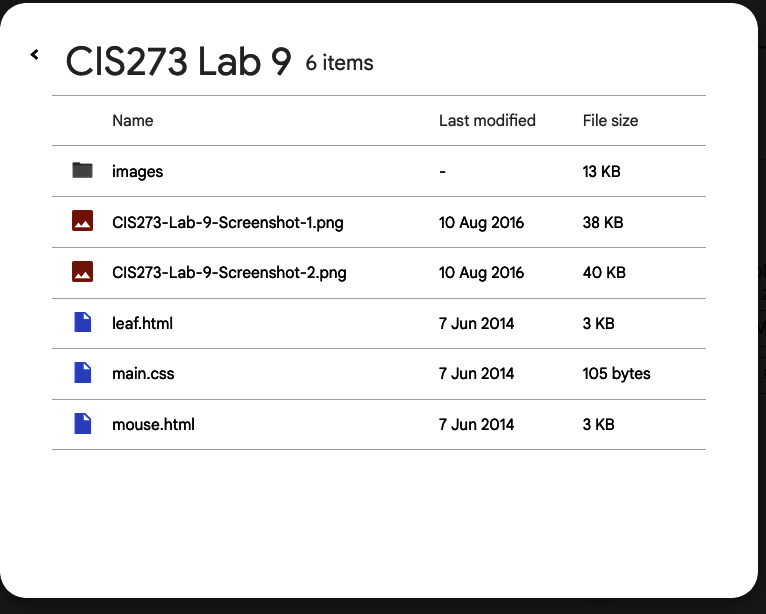CIS 273 Lab Assignment 9 JavaScript
