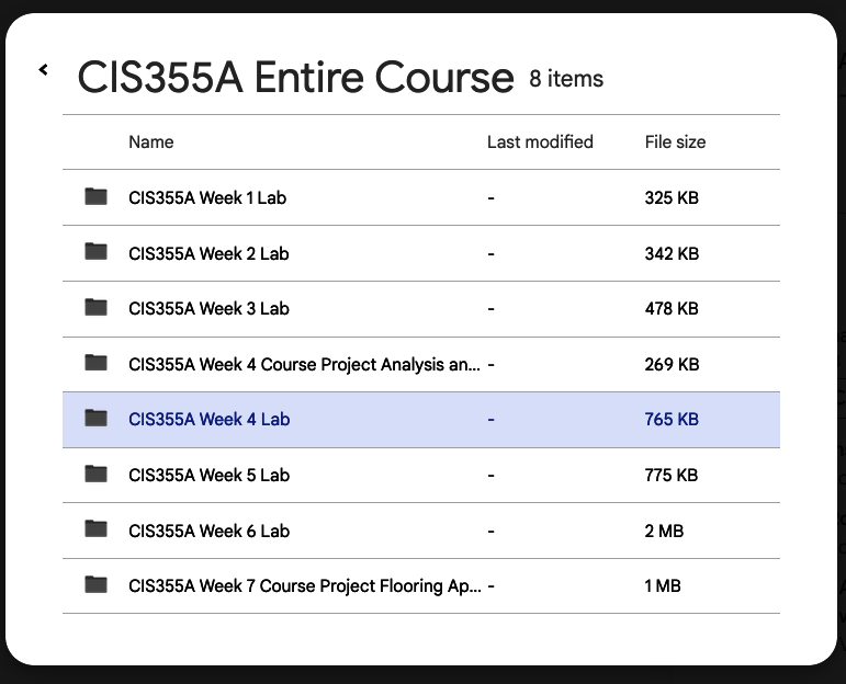 [NEW SOLN] CIS355A ENTIRE COURSE HELP