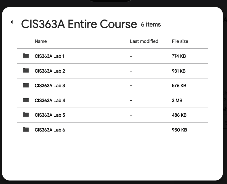 CIS363A Entire Course Help