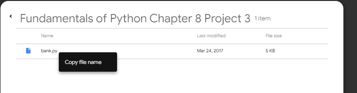 [SOLVED] FUNDAMENTALS OF PYTHON CHAPTER 8 PROJECT 1 2 3: These projects must be done in the latest version of IDLE: Also, please label and add brief comments to lines of code.